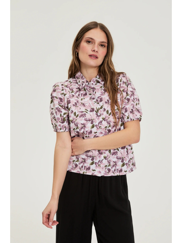 Moodo Риза с раздути ръкави лилава Moodo