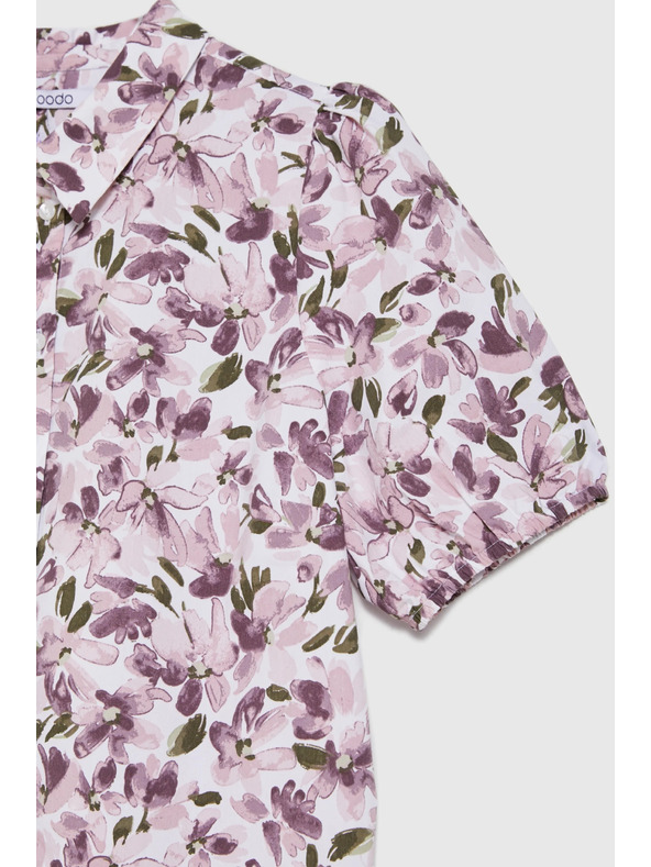 Moodo Риза с раздути ръкави лилава Moodo