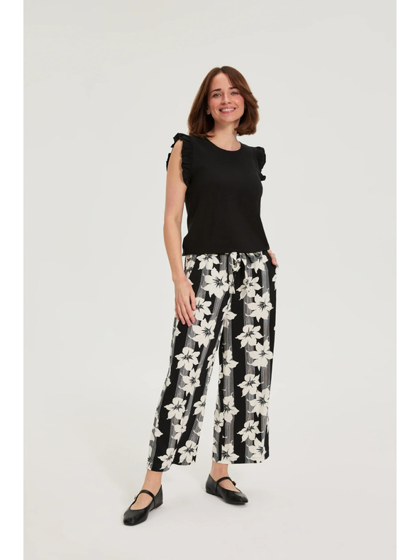 Moodo Риза с волани черна Moodo