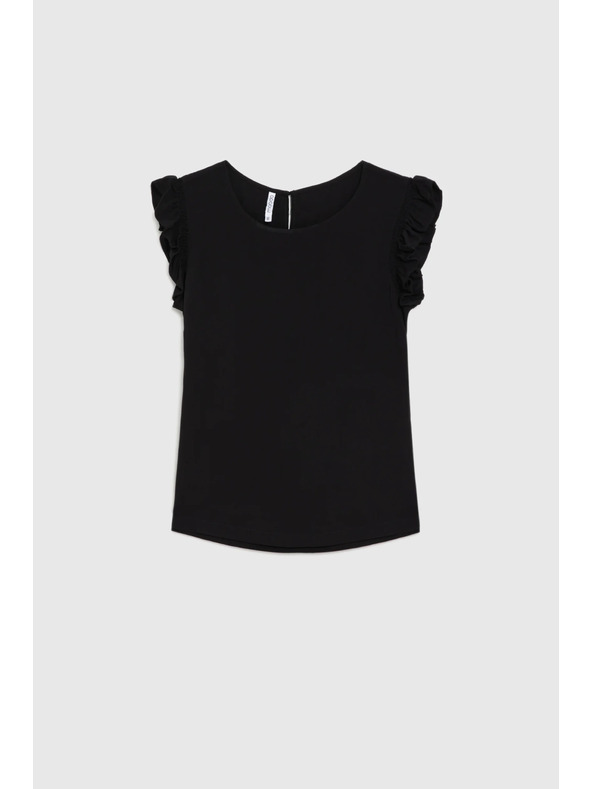 Moodo Риза с волани черна Moodo