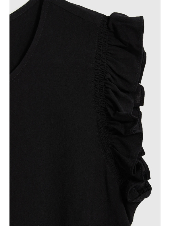 Moodo Риза с волани черна Moodo