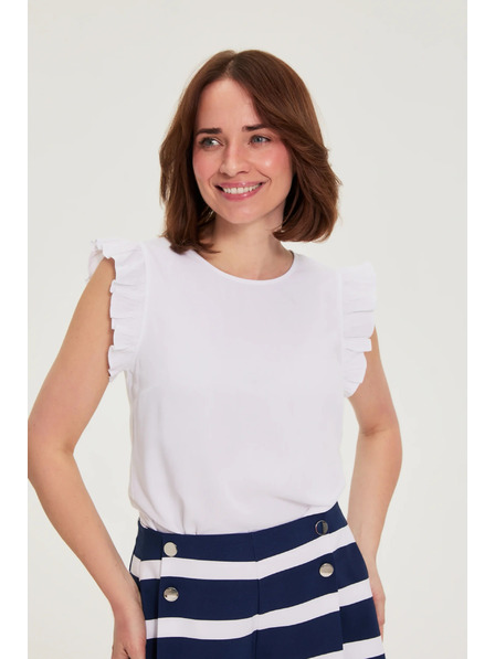 Moodo Риза с волани бяла Moodo