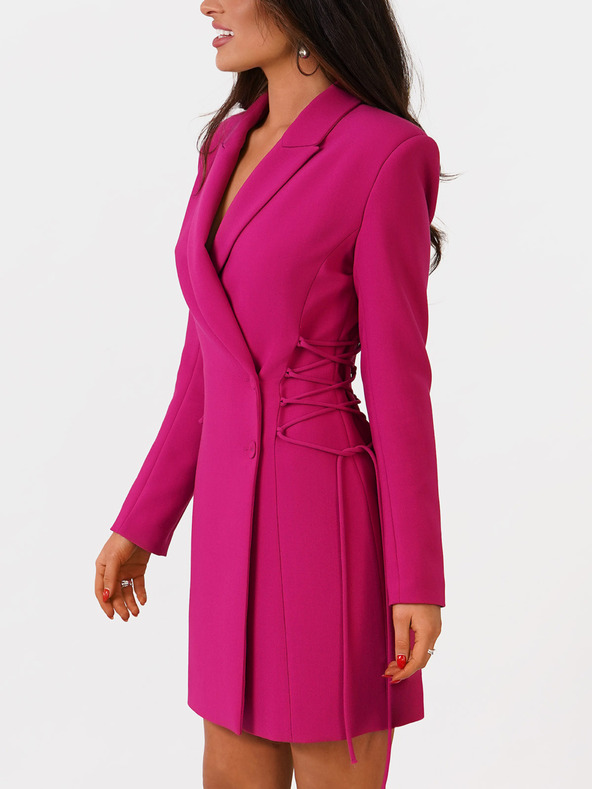 Edoti Дамски мини рокли със сърцевидно деколте и широки презрамки IMANY DLR208 - фуксия EDOTI