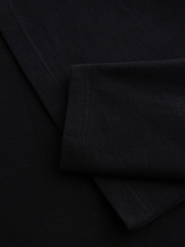 Ombre Clothing Мъжка поло тениска BASIC с дълъг ръкав - черна V2 OM-POBL-0162 Ombre Clothing