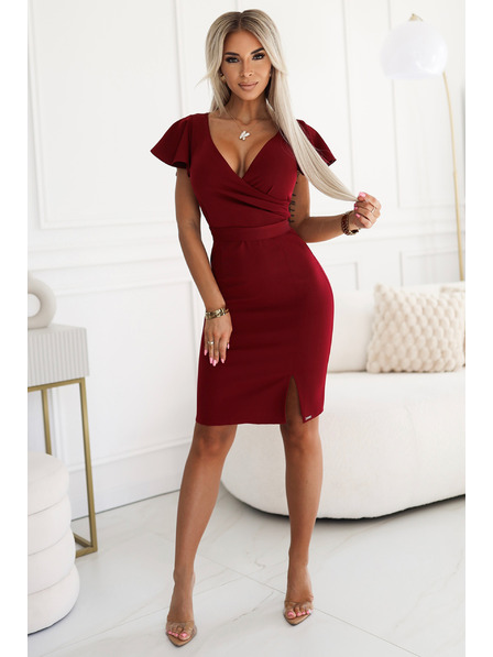 numoco Numoco NINA Елегантна рокля с деколте тип молив - бургундско