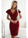 numoco Numoco NINA Елегантна рокля с деколте тип молив - бургундско