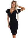 numoco Елегантна рокля с торбичка деколте - черна Numoco NINA
