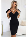 numoco Елегантна рокля с торбичка деколте - черна Numoco NINA