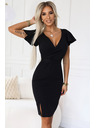 numoco Елегантна рокля с торбичка деколте - черна Numoco NINA