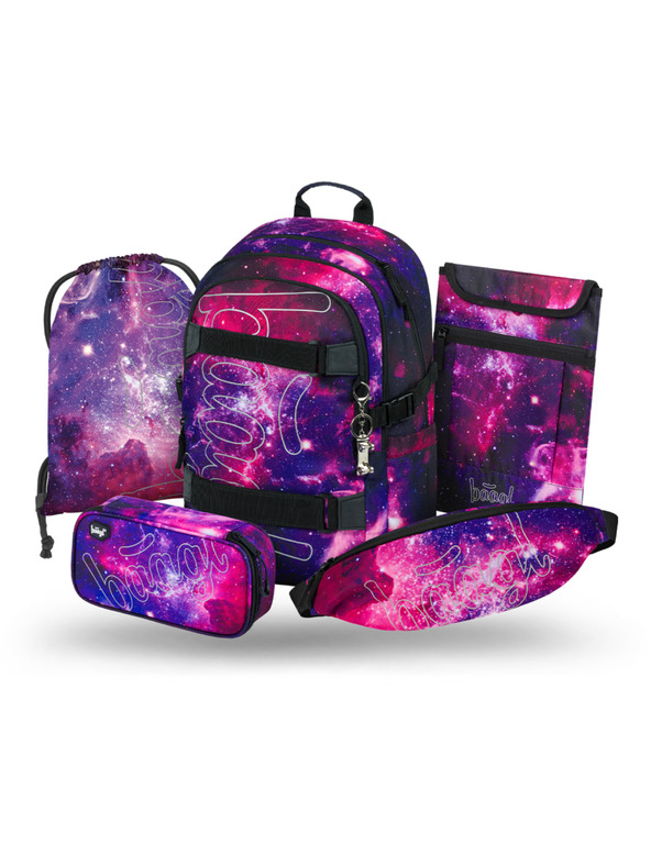 BAAGL  BAAGL SET 5 Skate Galaxy: раница, пенал, торба, кръстна чанта, калъф за лаптоп