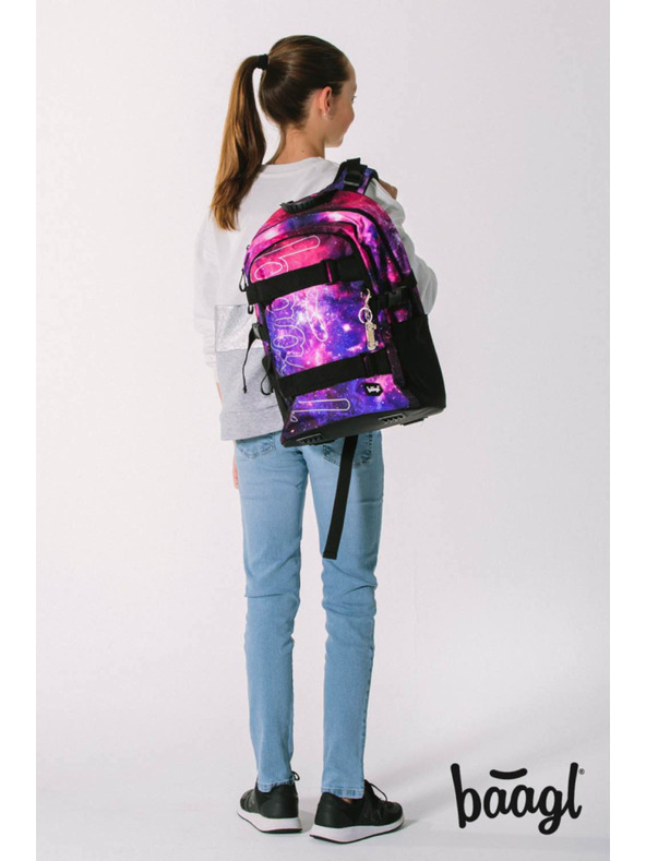 BAAGL  BAAGL SET 5 Skate Galaxy: раница, пенал, торба, кръстна чанта, калъф за лаптоп
