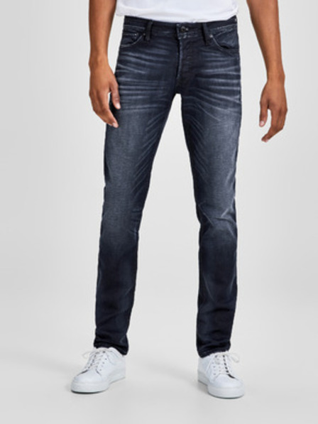 Jack & Jones Тъмносиньо slim fit дънки с дистресиран ефект