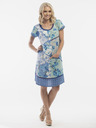 Orientique Синя дамска рокля на цветя с лен Orientique
