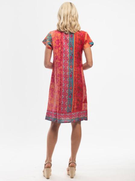 Orientique Червено-оранжево дамско шарено платье