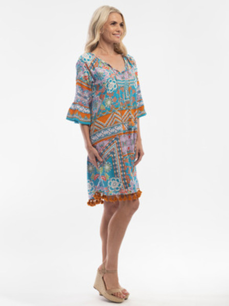 Orientique Тюркоазно дамско шарено платье