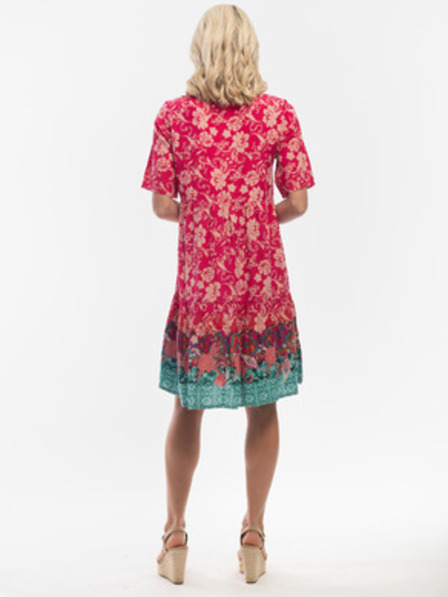 Orientique Тъмнорозово дамско цветно платье