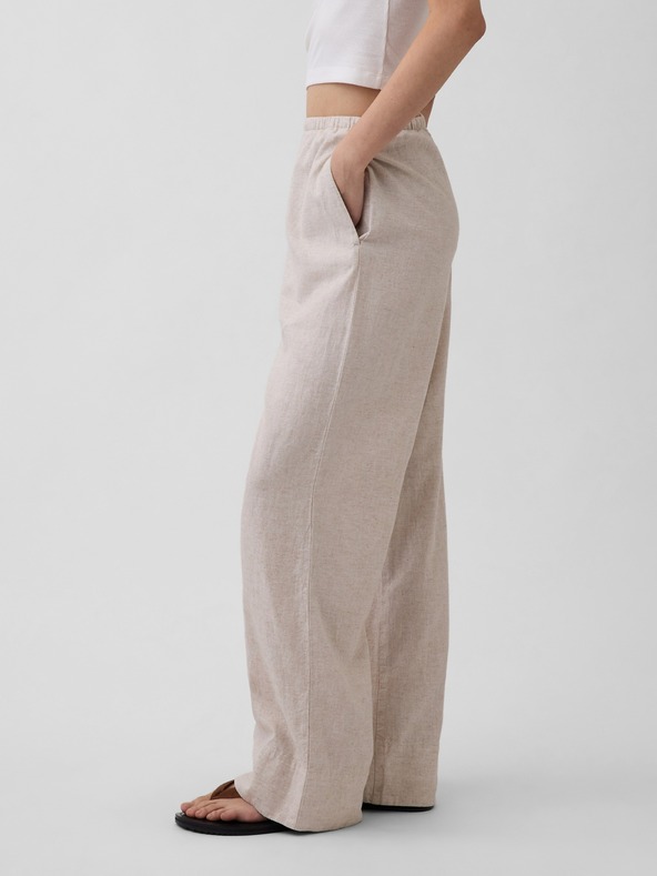 GAP Лнени панталони Relaxed Wide-Leg GAP