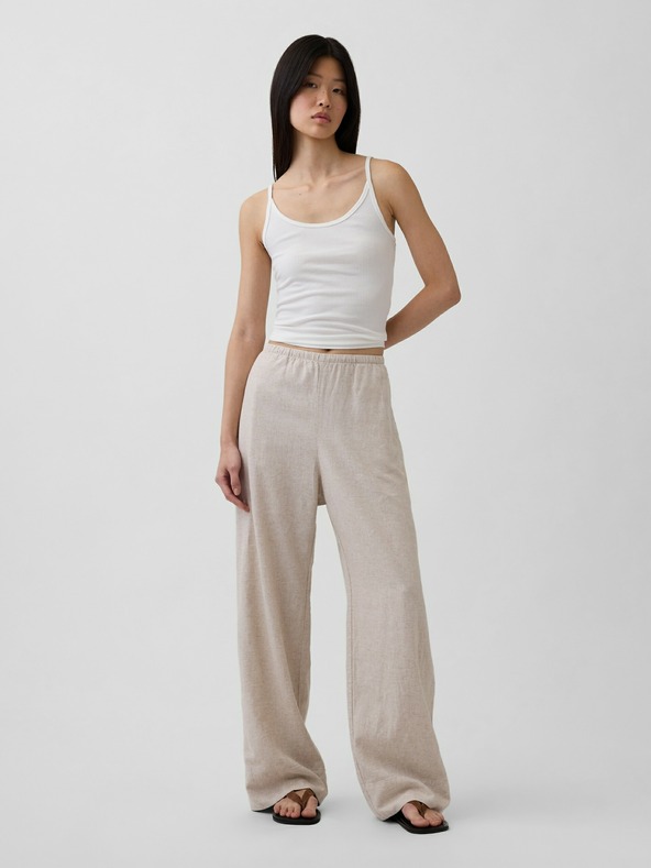 GAP Лнени панталони Relaxed Wide-Leg GAP
