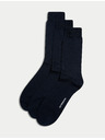 Marks & Spencer 3 чифта чорапи от висок египетски памук Marks & Spencer тъмносин