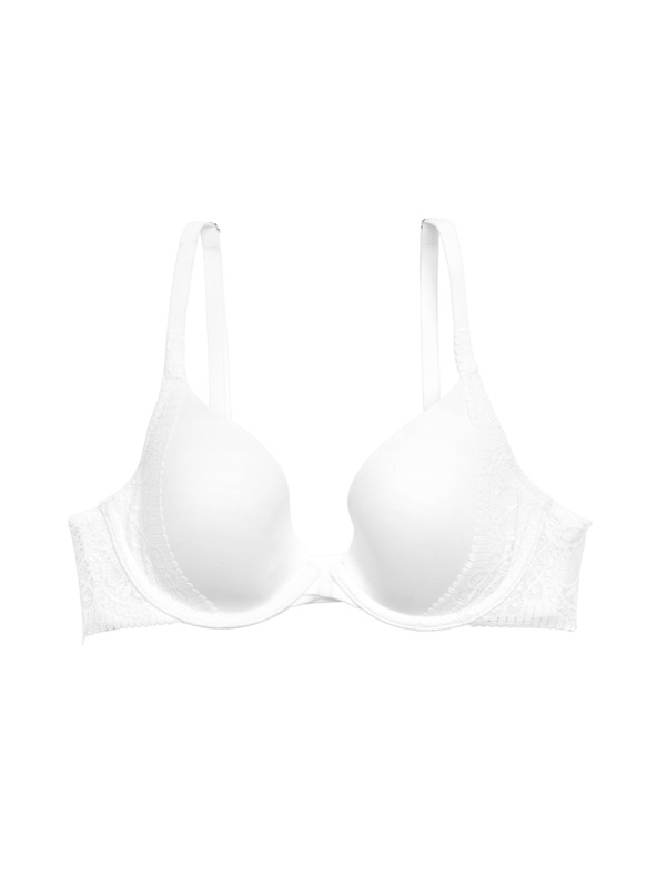 Marks & Spencer Гладък деколте сутиен Body Soft™ с банели, размер A–E Marks & Spencer бял