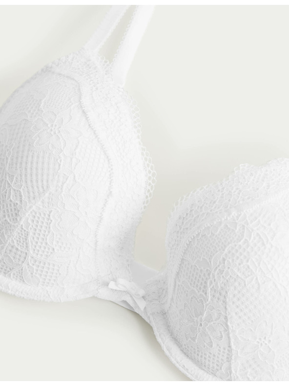 Marks & Spencer Деколте сутиен с банели и дантела, размер A–E Marks & Spencer бял