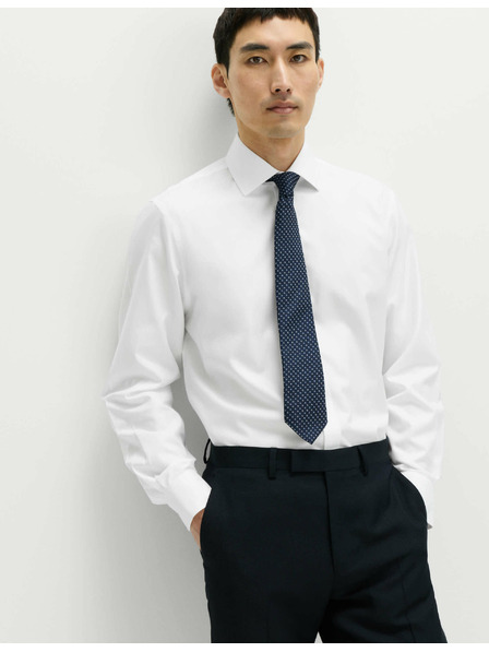 Marks & Spencer Риза от памук с класически силует с незабавна грижа Marks & Spencer бяла