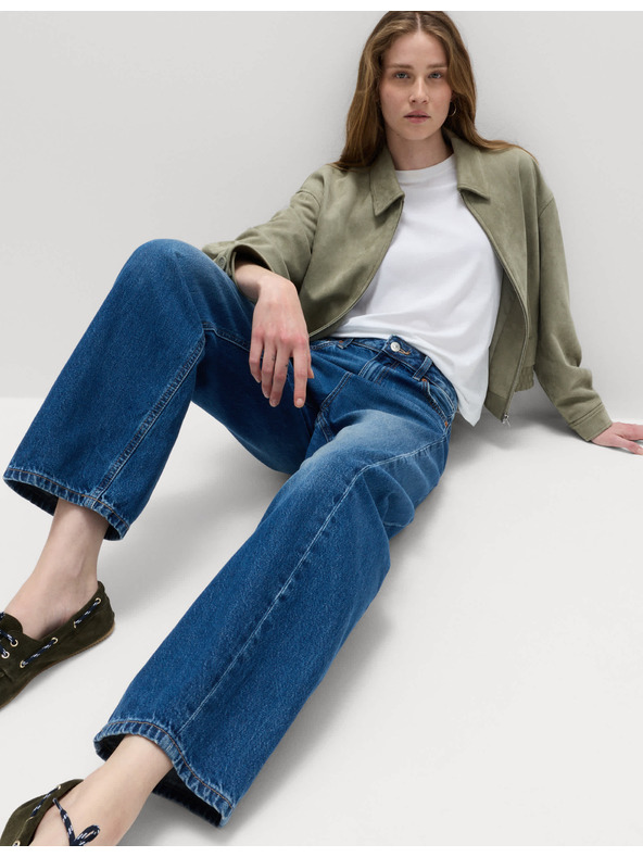 Marks & Spencer Прави дънки със средна талия Marks & Spencer тъмносини