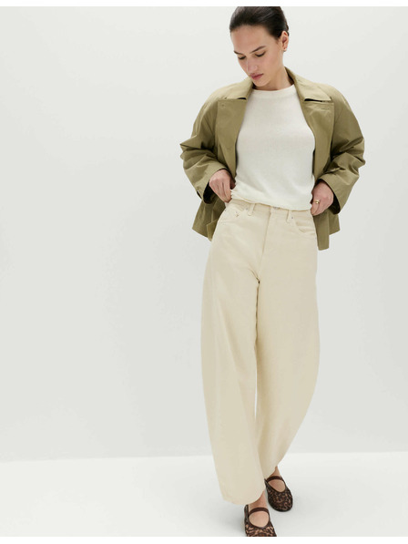 Marks & Spencer Прави дънки със средна талия Marks & Spencer кремави