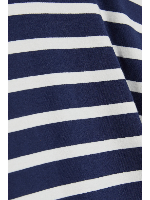 Moodo Тъмносиня раирана памучна тениска Moodo