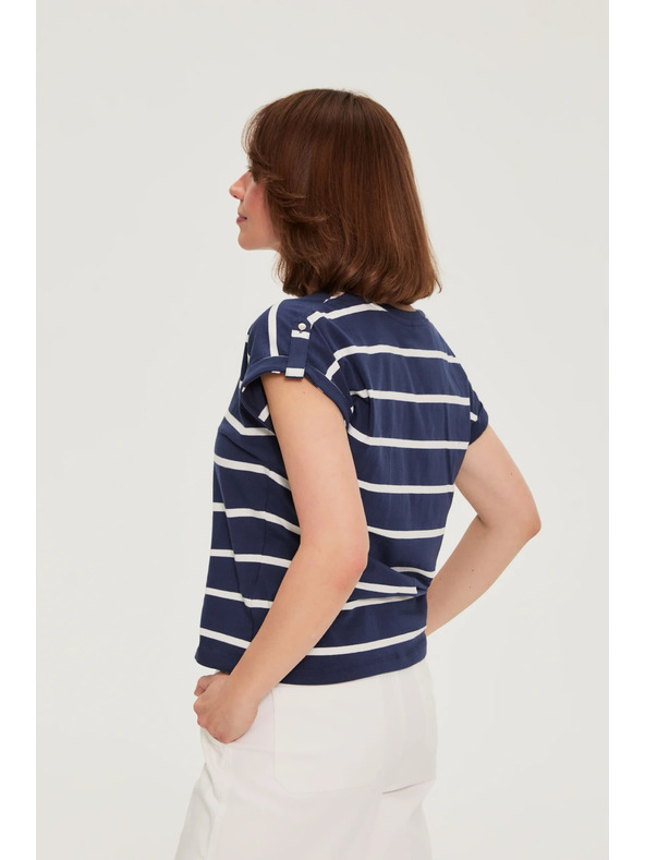 Moodo Блуза с райета тъмно синя Moodo