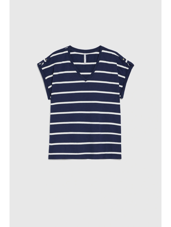 Moodo Блуза с райета тъмно синя Moodo