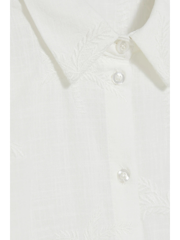 Moodo Памучна риза с ръкави 3/4 бяла Moodo