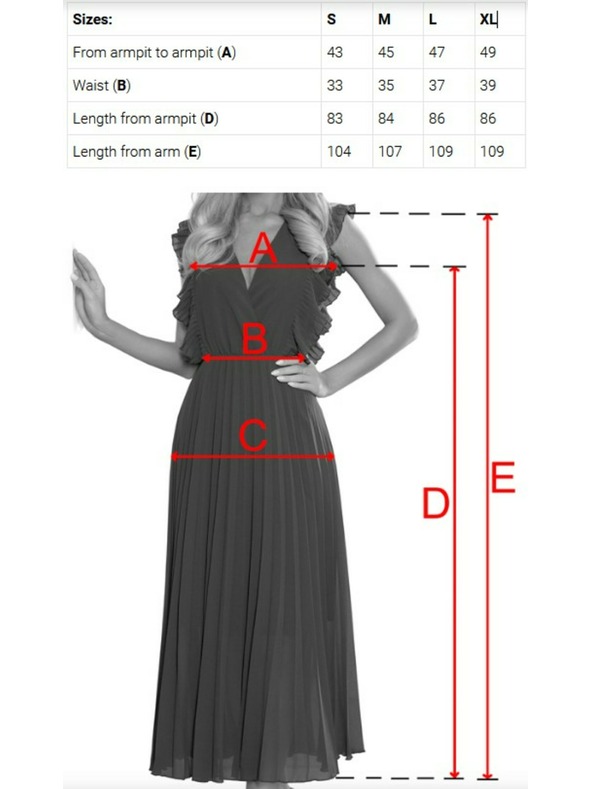 numoco Рокля от шифон с дантелено деколте - синя Numoco LINDA
