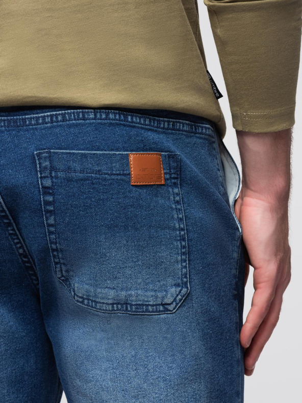 Ombre Clothing Мъжки дънкови панталони JOGGERS с ефект на пране - сини V2 OM-PADJ-0267 Ombre Clothing