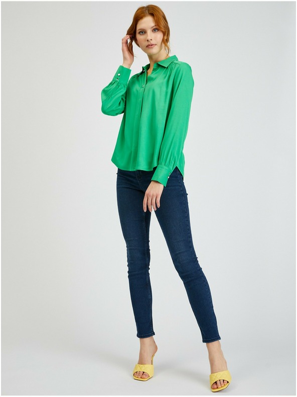 Orsay Зелена дамска сатенена блуза ORSAY