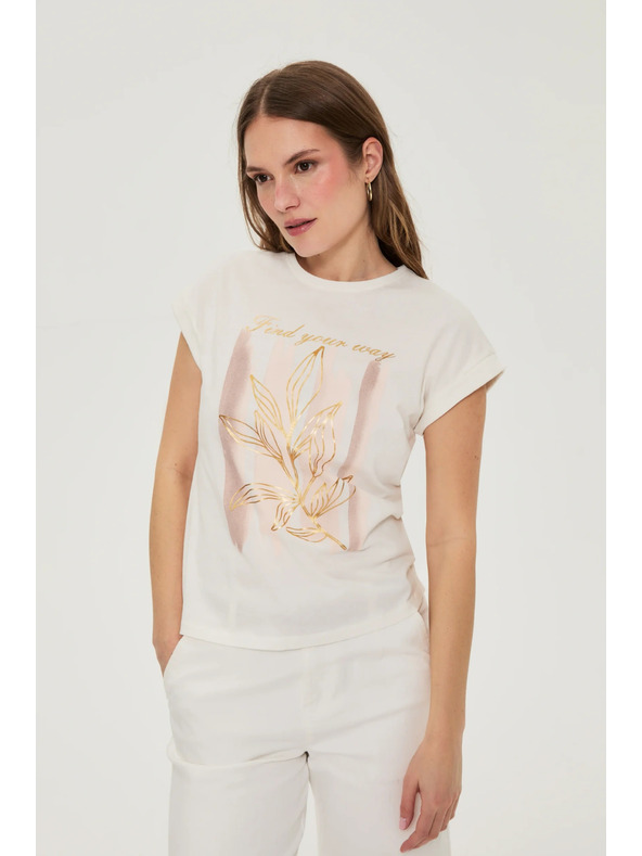 Moodo Блуза с печат бяла Moodo