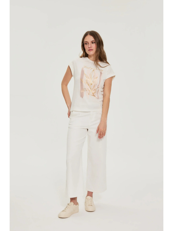 Moodo Блуза с печат бяла Moodo