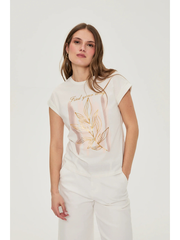 Moodo Блуза с печат бяла Moodo