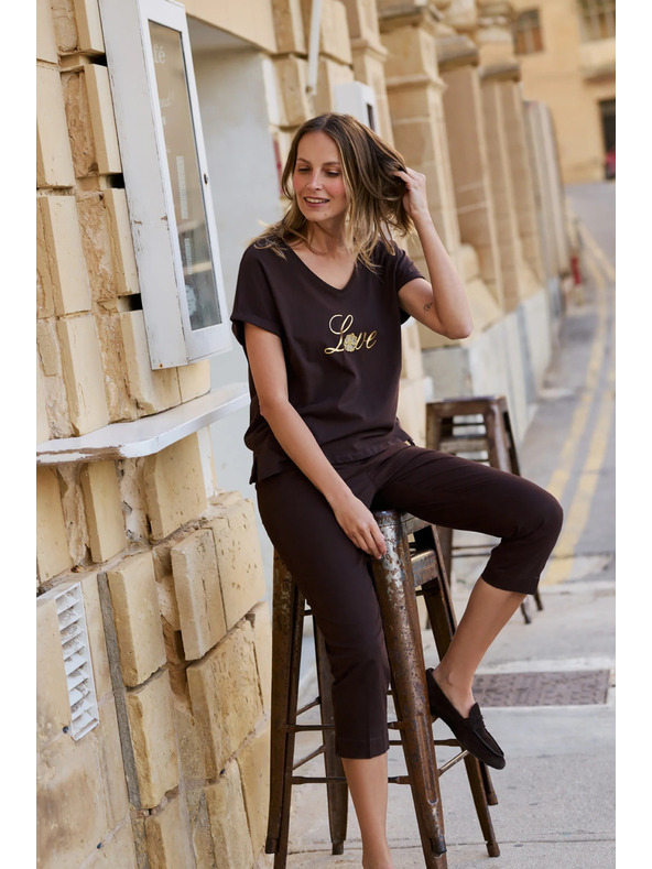 Moodo Кафява блуза с принт Moodo