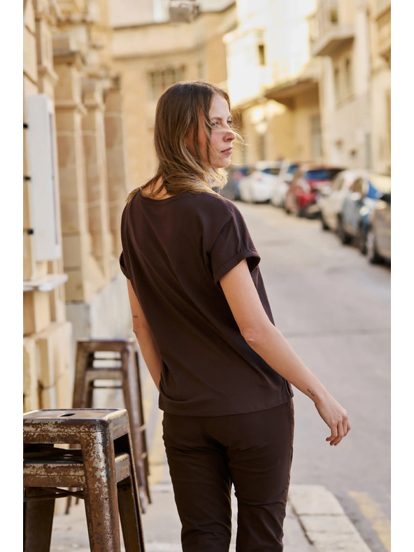 Moodo Кафява блуза с принт Moodo