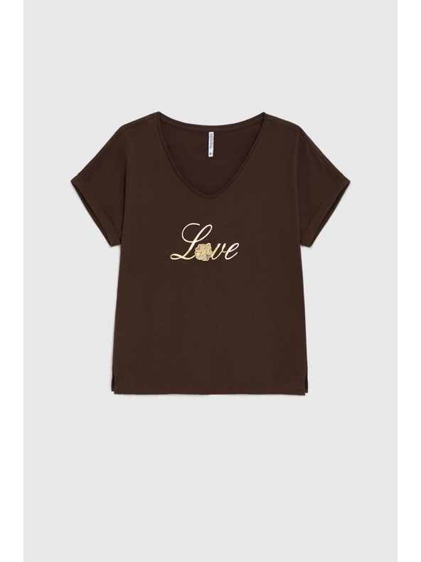 Moodo Кафява блуза с принт Moodo