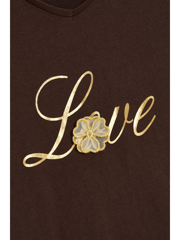 Moodo Кафява блуза с принт Moodo