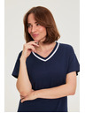 Moodo Блуза с V деколте тъмносина Moodo