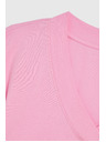 Moodo Памучна блуза с V деколте розова Moodo