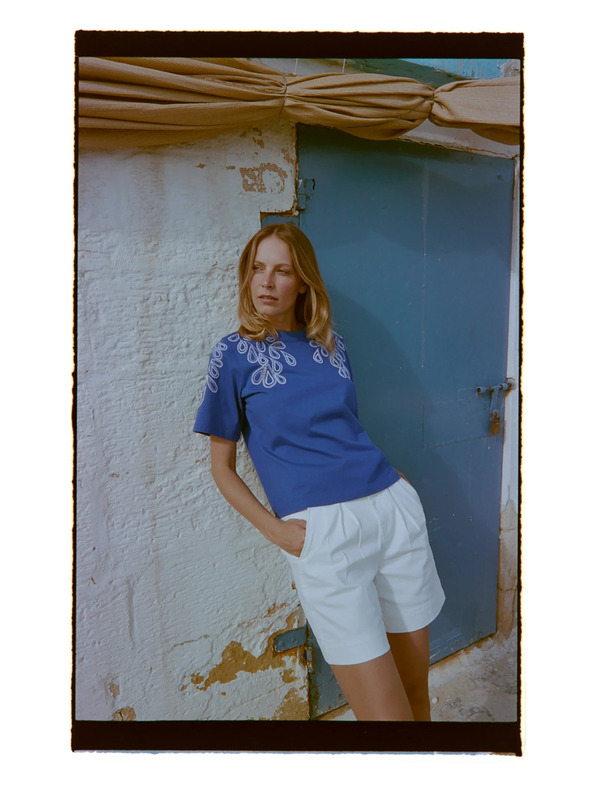 Moodo Памучна тениска синя Moodo