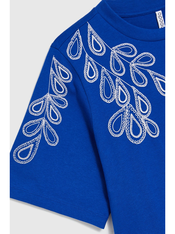 Moodo Памучна тениска синя Moodo