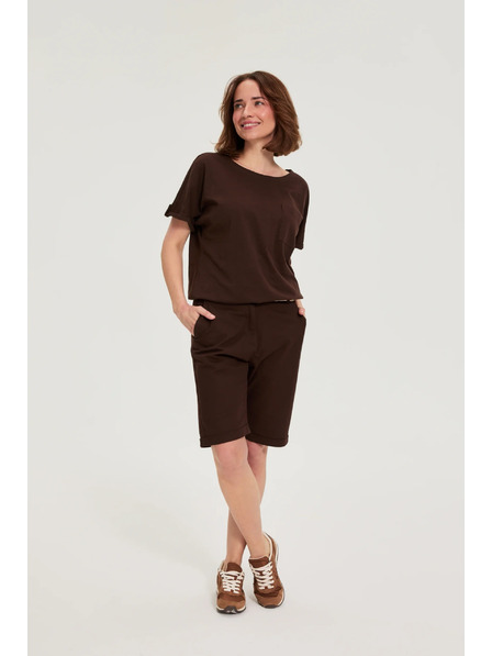 Moodo Памучни шорти кафяви Moodo