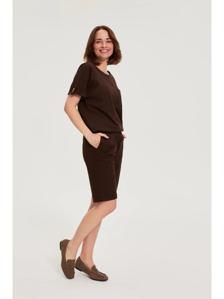 Moodo Памучни шорти кафяви Moodo