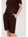 Moodo Памучни шорти кафяви Moodo