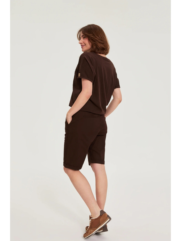 Moodo Памучни шорти кафяви Moodo